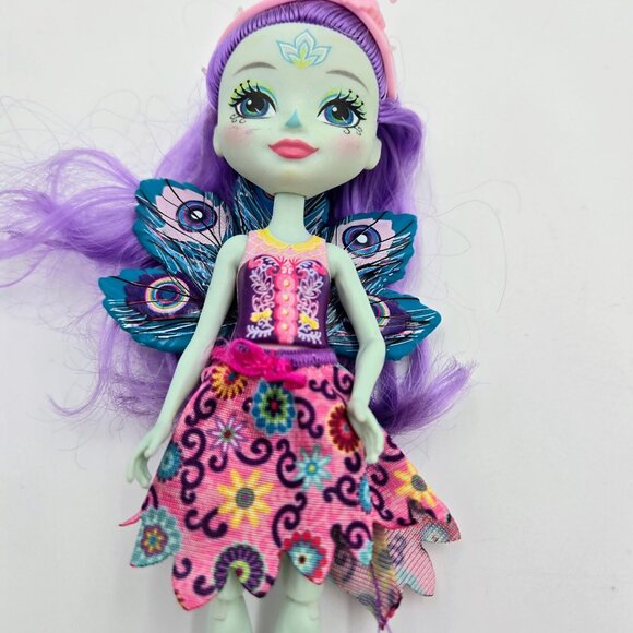 Doll Enchantimals Patter Peacock And Flap Figure Pet Mattel Blue Purple Hair Gar - Picture 5 of 8